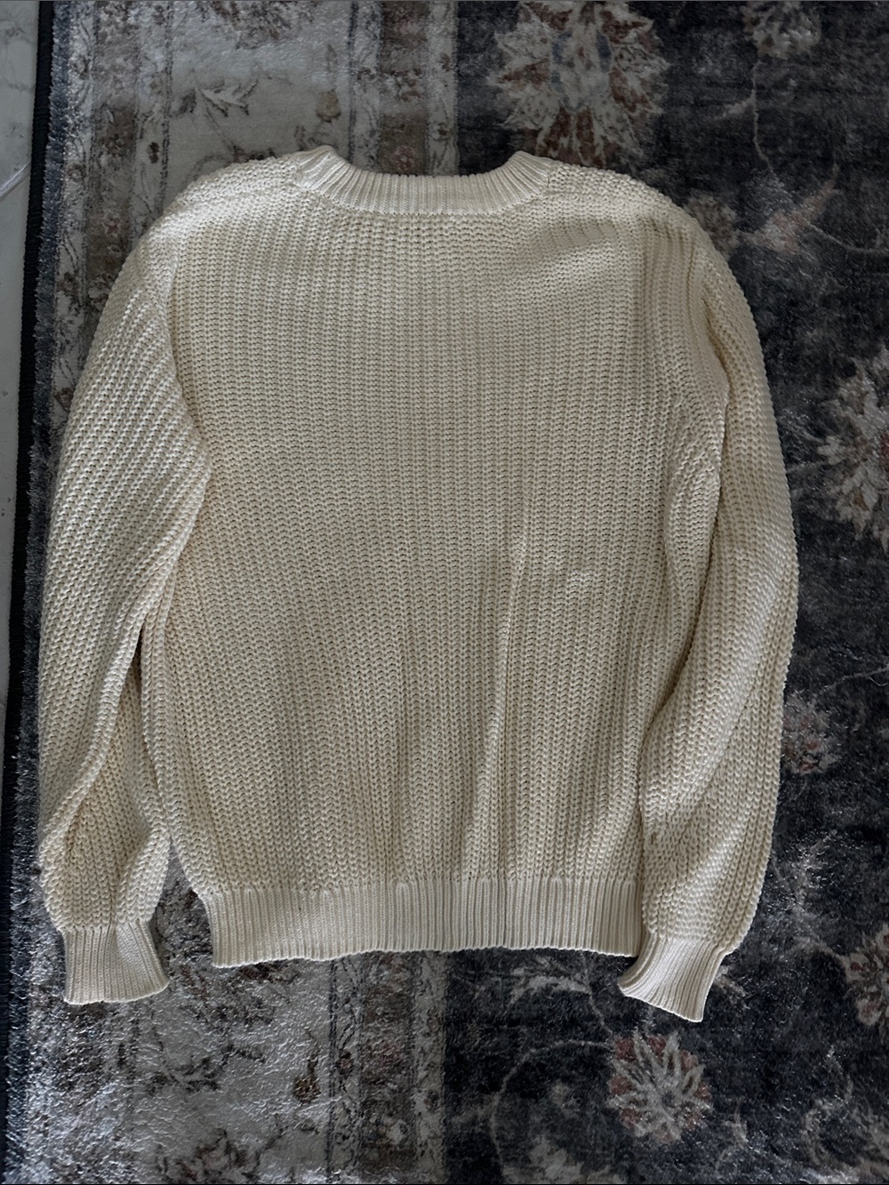 Marine Layer Cream Open-Weave Crewneck Sweater - Picture 5 of 5
